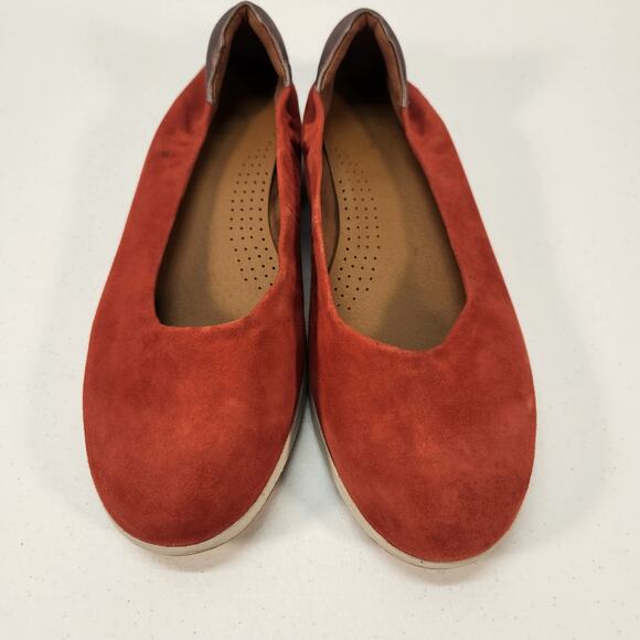 Caslon Bella Leather Suede Ballet Slip-On Flat Preppy Burgundy Women's Size 8.5M - Picture 1 of 13